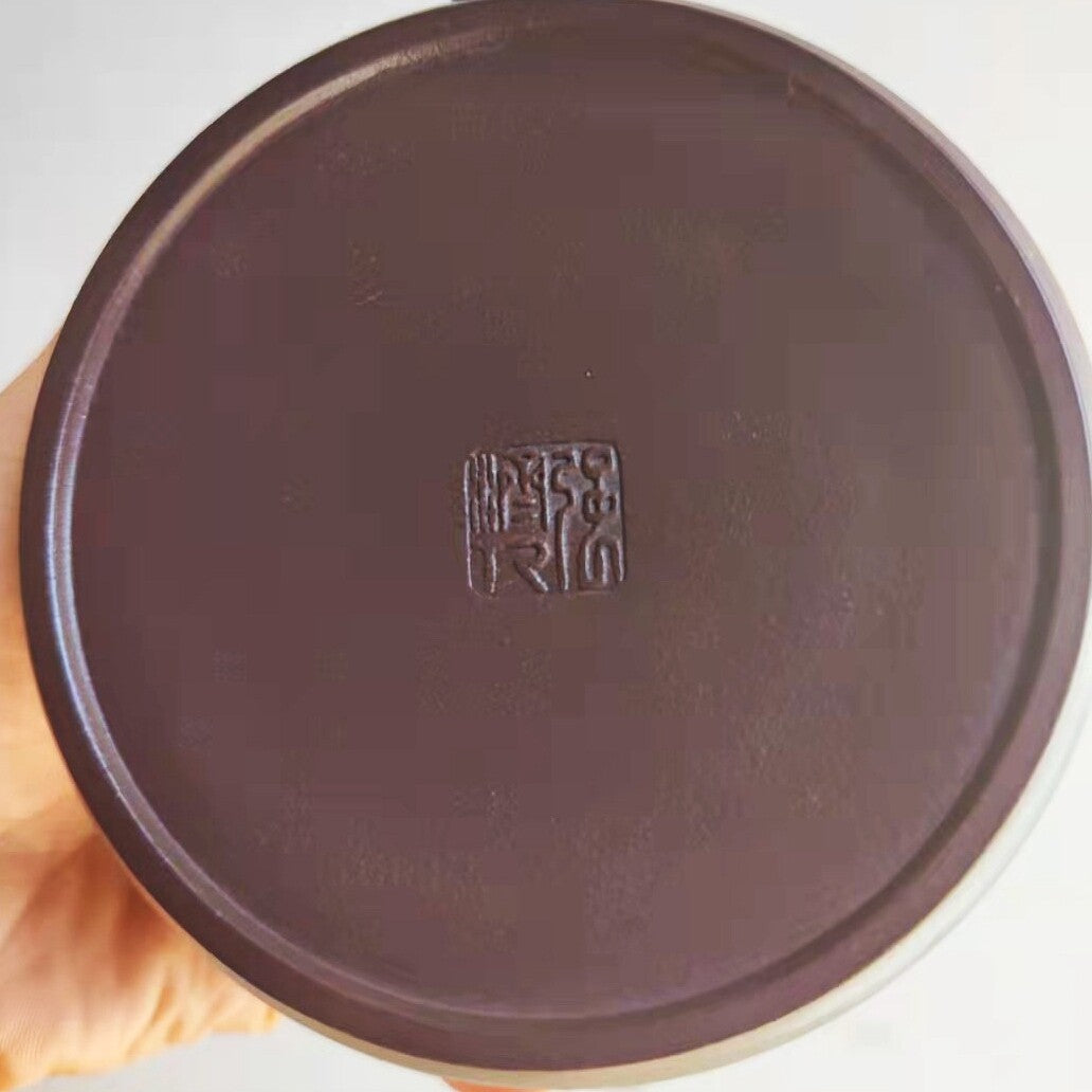 Handmade Carved Real Yixing Zisha Purple Clay Tea Pot Marked Certificate Paper