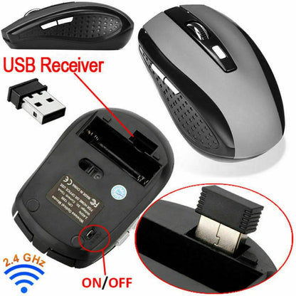 Wireless Optical Mouse Mice 2.4GHz USB Receiver For Laptop PC Computer DPI lot