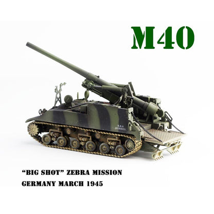 1/72 PMA US Longfoot Tom M40 Self-propelled Gun Operation Tank Zebra 1945 Model