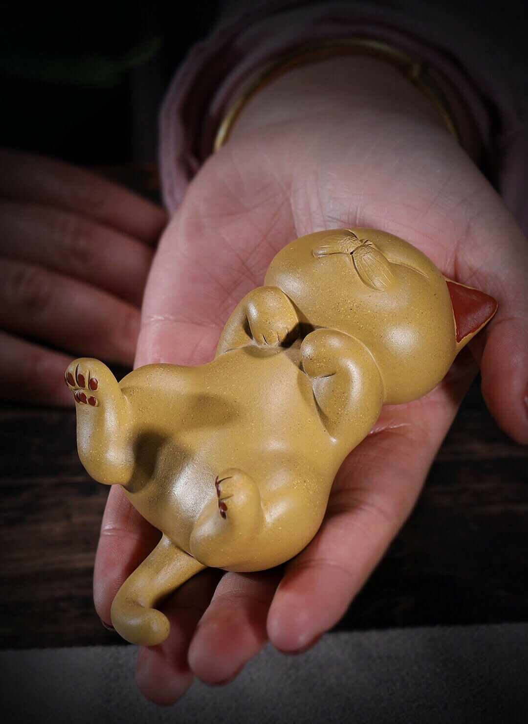 chinese yixing zisha tea pet cat decoration DuanClay Lazy CAT
