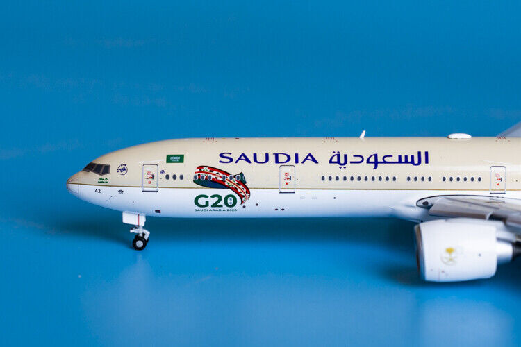 1:400 JC Wings SAUDI BOEING 777-300ER Airplane Flap Down Diecast Aircraft Model