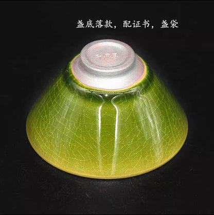 100ml Single Cup Jianzhan Cup Ice Cracked Glaze Green Tea Cup Owner Tea Cup