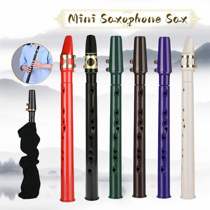 8 Hole Mini Portable Saxophone Pocket Sax C Key Instrument with Carrying Bag