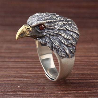 Vintage Eagle Ring Adjustable Open Finger Ring Retro Hawk Jewelry