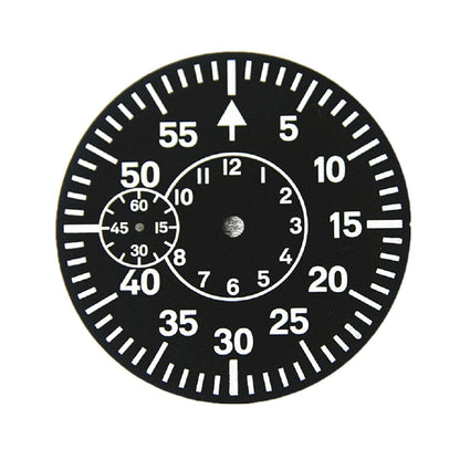 38.9MM Watch Pilot Dial Green Luminous Face Plate For ETA 6497 6498 Second @6/9