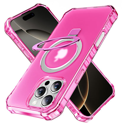 Magnetic Case for iPhone 16 15 14 13 Pro Max with O-Ring Stand Mag-Safe Cover