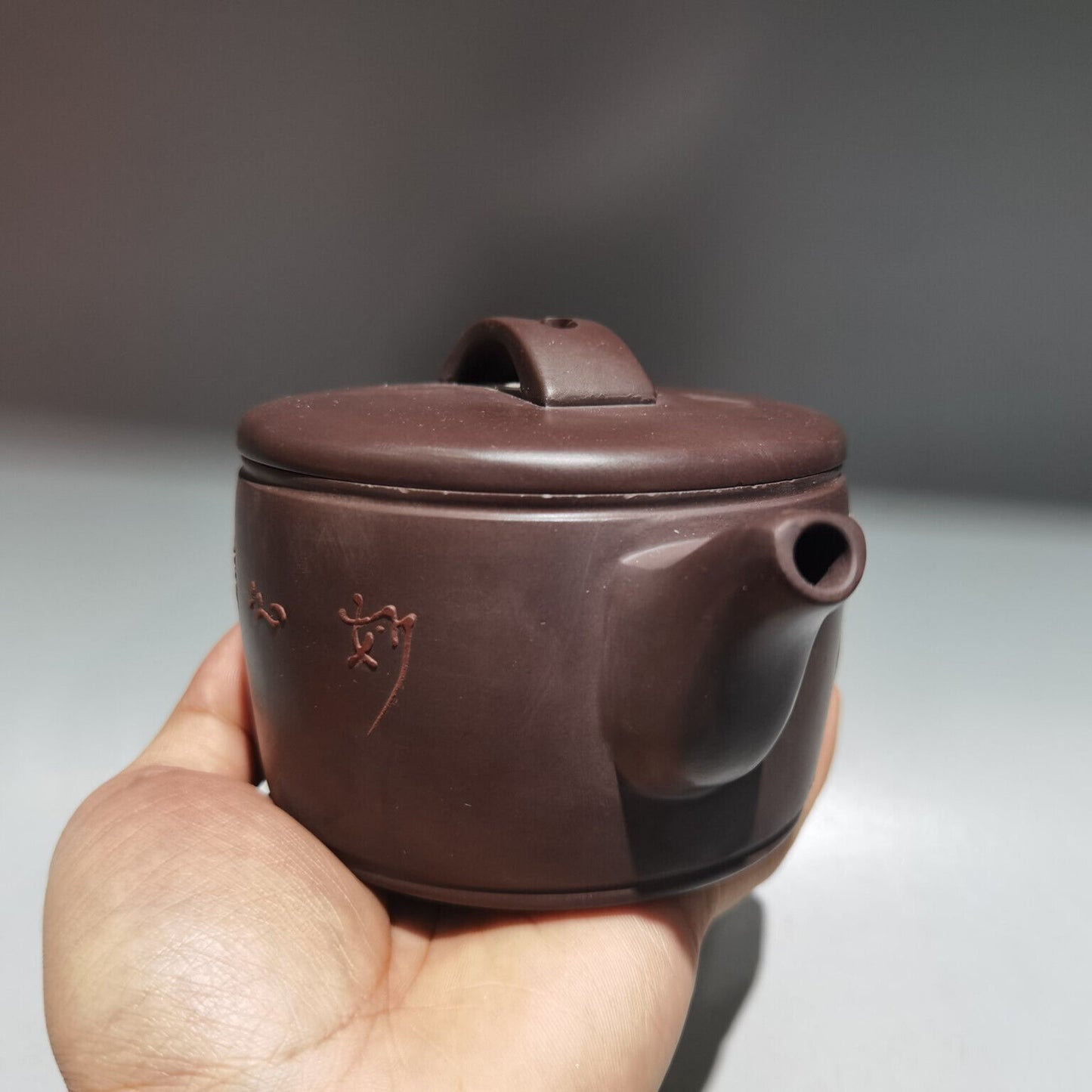 Chinese Yixing Zisha Clay Handmade Exquisite Teapot（汉瓦壶 底款：金鼎商标）