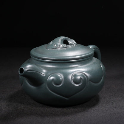 Chinese Yixing Zisha Clay Handmade Exquisite Teapot （仿古如意 底款：顾景洲）