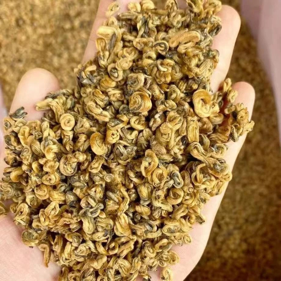 250g Yunnan golden snail black Tea,Bi Luo Chun tea,Dian Hong JinSi Snail tea