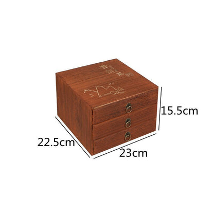 Multilayer Solid Wood Tea Box Tea Cake Storage Box Drawer Type Tea Cabinet Tea