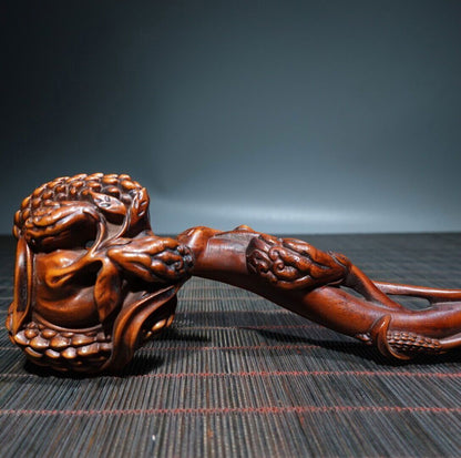 Collection Chinese Vintage Boxwood Carving Exquisite Ruyi Statue