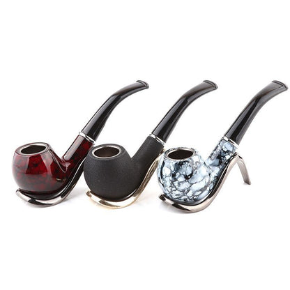 Tobacco Pipes Retro Acrylic Durable Resin Smoking Cigar Tools Bent Type Gift Box