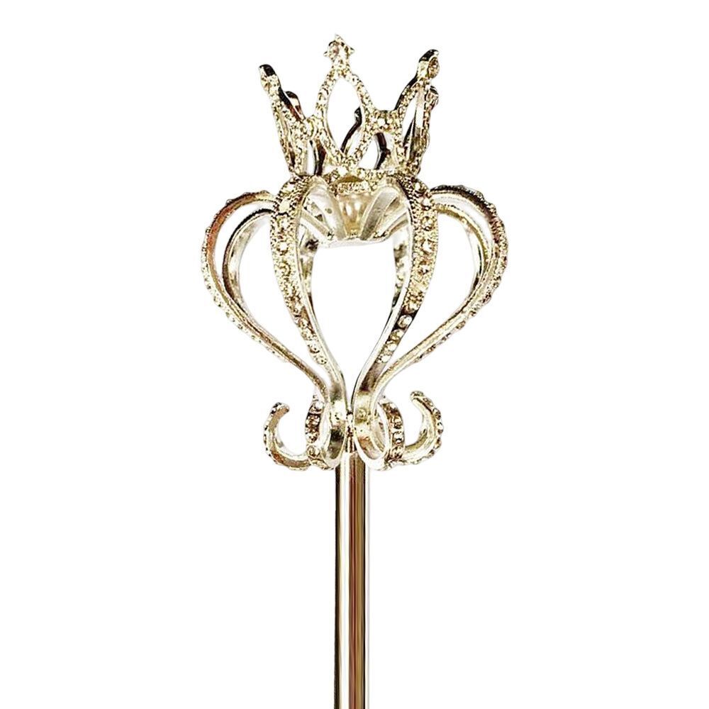 Magic Wand Rhinestone Scepter Pearl Crystal Pageant Handhelds Costume Props 53cm
