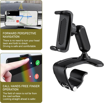 360° Rotatable Car Phone Holder – Adjustable Spring Clamp for 4.7"-6.5" Smartpho