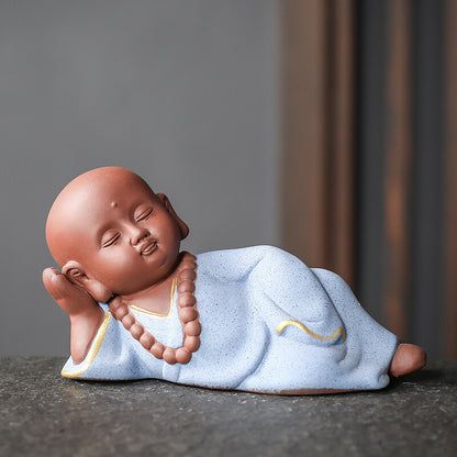 1pc Tea Pet Yixing Zisha Tea Play Purple Clay Table Decoration Little Monk