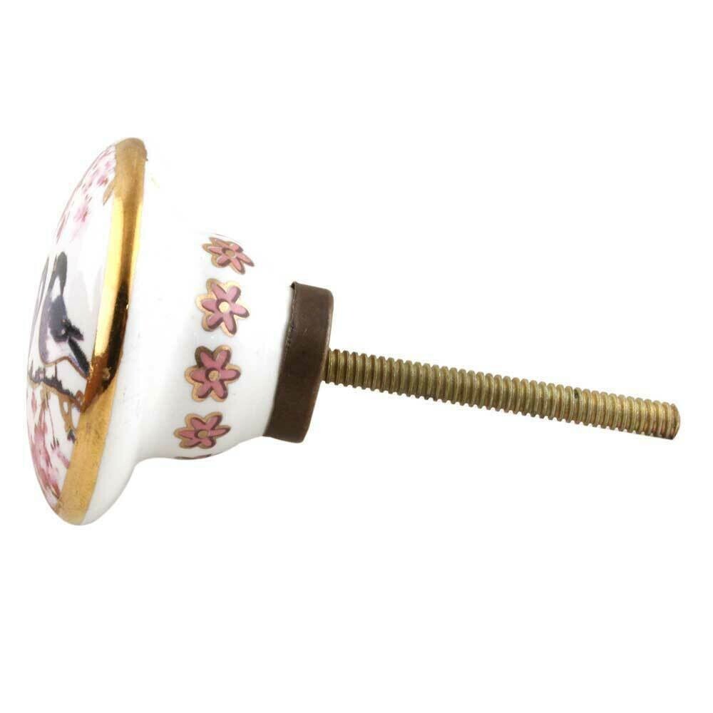 Set of 10 Birds Ceramic Drawer Cabinet Knobs Wardrobe Pulls