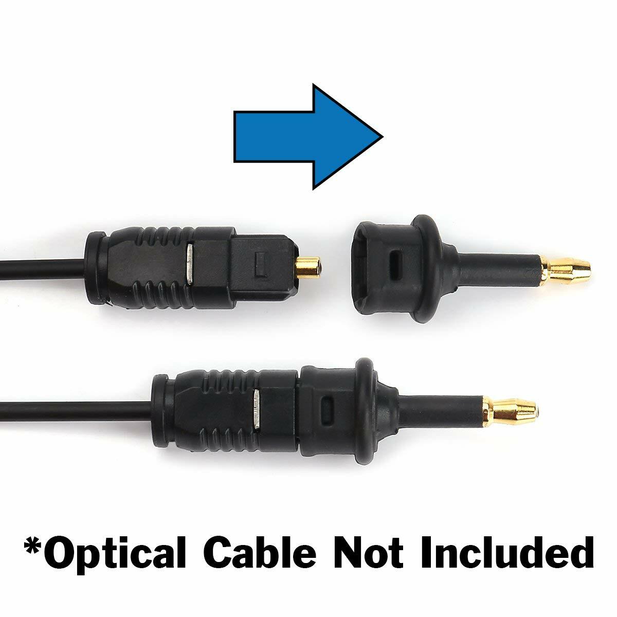 2 Pack Optical Toslink to 3.5mm Jack (Mini Toslink) Adapter Plugs Digital Audio