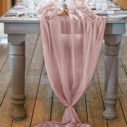 Wedding Table Runner 70x500cm Polyester Flowing Romantic Dusty Rose Party Decors