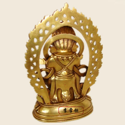 Buddhist Handmade Brass Statue Mahakala Two Arm Maha Gala Mahakala Collection