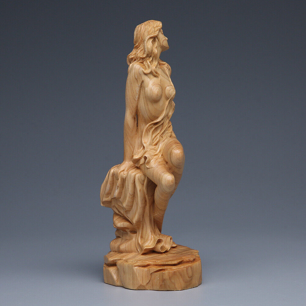 Thuja Wood Carving Solid Wood Beauty Figure Goddess Doll Statue Decoration