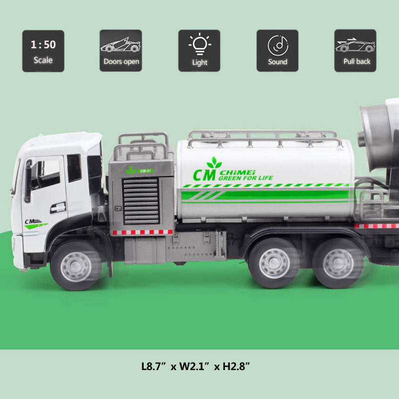 1:50 Water Spray Sprinkler Truck Toy Diecast Model Car Toys for Kids and Boys
