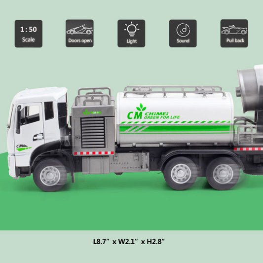 1:50 Water Spray Sprinkler Truck Toy Diecast Model Car Toys for Kids and Boys