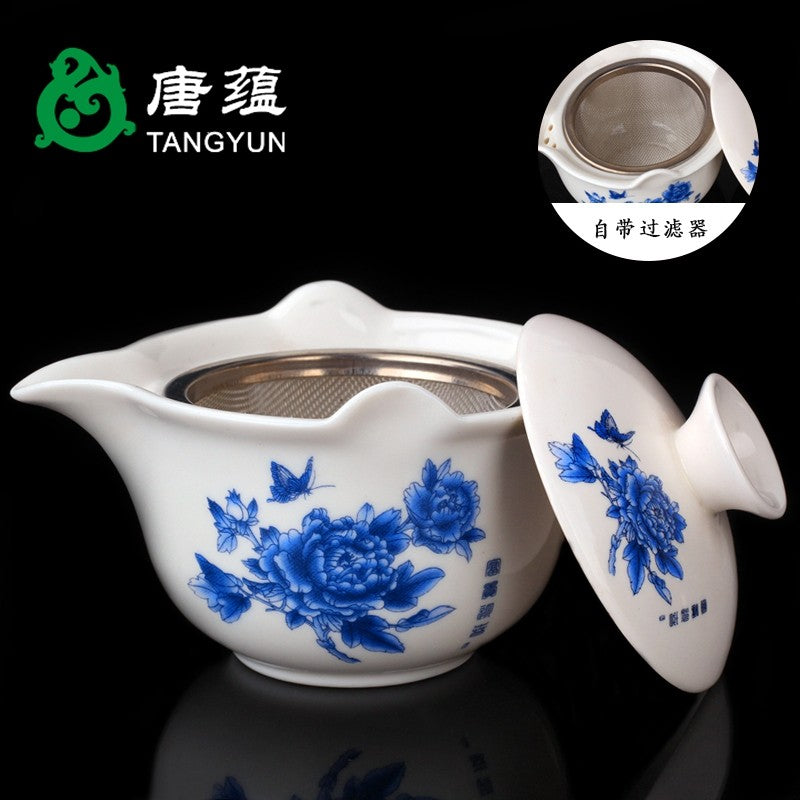 Anti Scald Lid Bowl, Tea Cup, Large Ceramic Tea Cup, Hand-held Teapot