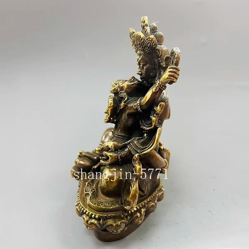 6" Brass Make Love Buddha Statue SexLover Sculpture Happy Mandkesvara Yab-Yum