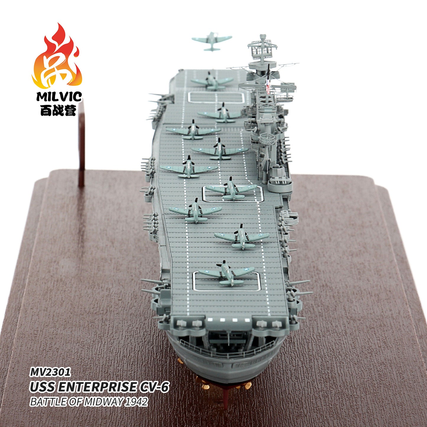 1:700 MILVIC USS ENTERPRISE CV-6 BATTLE OF MIDWAY 1942 Warship Diecast Model