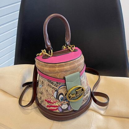 New Desinger Graffiti Bag, Top PU Leather Women's Shoulder Bag Small Handbags