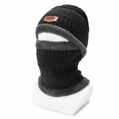 Winter Hat Knitted Neck Collar Thermal Beanie Cap Outdoor Camping Hiking Travel
