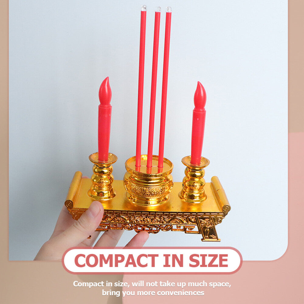 LED Plastic Incense Burner Taper Candlesticks Chinese Tealight