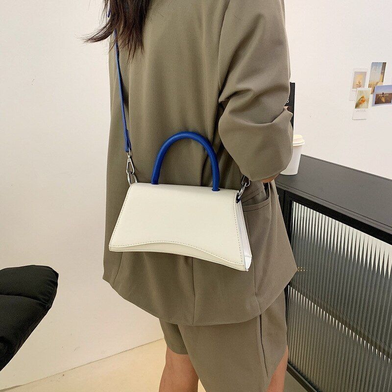 Contrast Color Small Square Bag Luxury Shoulder Fashion Messenger Bag 24*13*7 CM