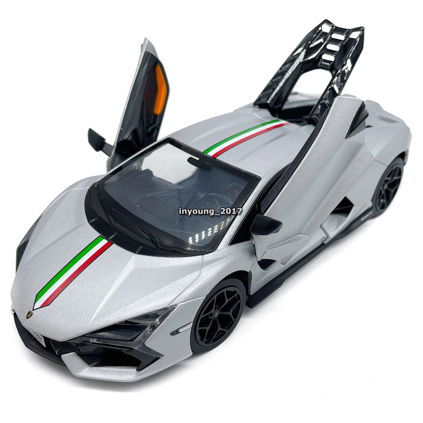 1/24 Lamborghini Revuelto Model Car Diecast Toy Vehicle Toys for Kids Silver