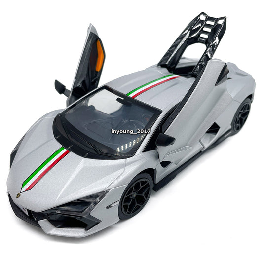 1/24 Lamborghini Revuelto Model Car Diecast Toy Vehicle Toys for Kids Silver