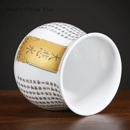 1-Piece Ceramic Water Cup Buddhist Temple Boat Victims -