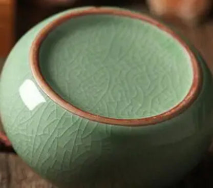 Ice Crack China Tea Caddy Pretty Tea Pot Storage Canister Ceramic Tea Jar Box