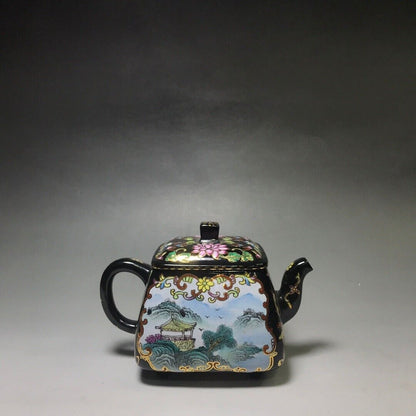 Chinese Yixing Zisha Clay Handmade Exquisite Teapot （四方雅韵 底款：陈涛手制）