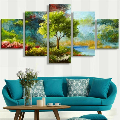 Oil Paintings Scenery 5 Piece Art Poster Canvas Wall Art Home Decor