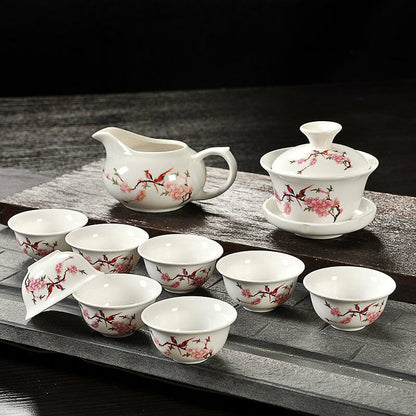 Chinese Ceramic Tea Set Kung Fu Tea Ceremony Gaiwan Tea Cup Set