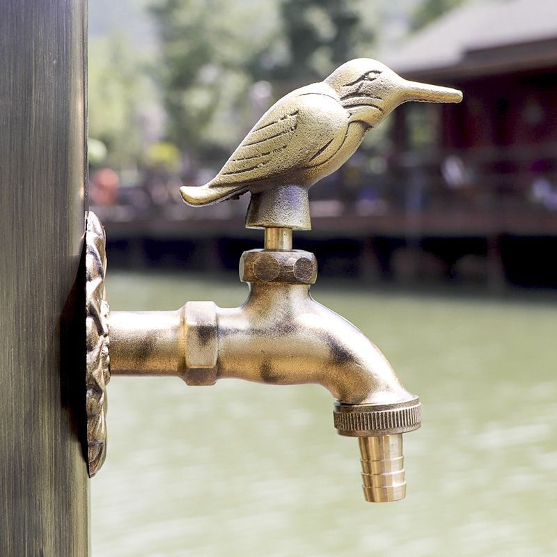 Decorative Garden Faucet Brass Animal Shape Bibcock Retro Tap Bathroom Accessory