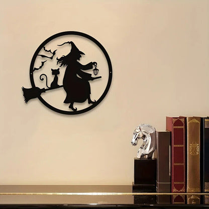 Iron Witch Metal Witch Hanger Evil Decoration,Happy Decoration Halloween Door