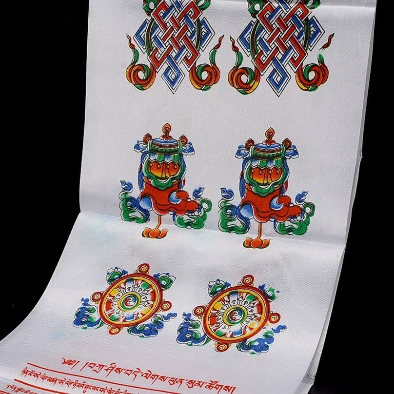 235cm 92" Traditional Khata Eight Auspicious Scarf Buddhist Supplies Decoration
