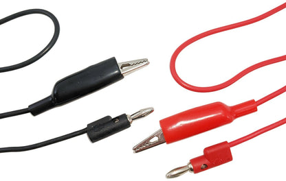 36-inch Banana to Large Alligator Clip Test Lead Set, Includes 1 Red and 1 Black