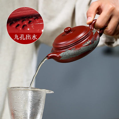 170ml Purple Clay Teapot Yixing Dahongpao Landscape Teapot Kung Fu Tea Set