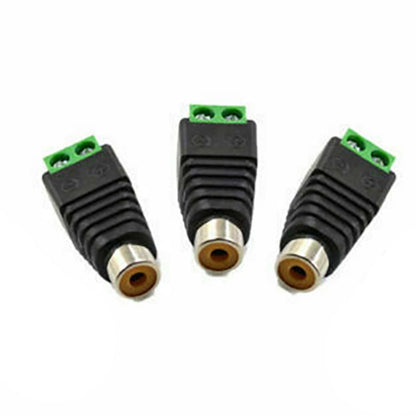 10pcs Speaker Wire Cable RCA Female to Terminal Block Adapter RCA Connector Plug