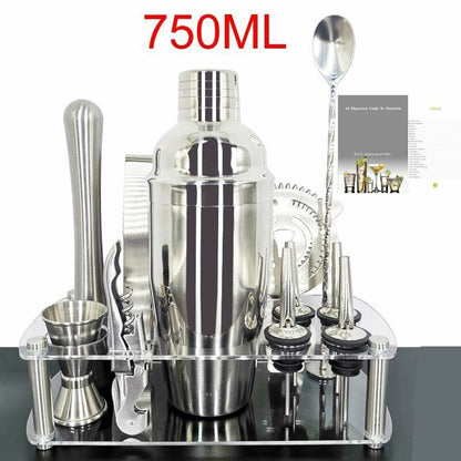 550/750ml Cocktail Shakers 11Pcs/Set Bartender Kit Stainless Steel Mixer Muddler