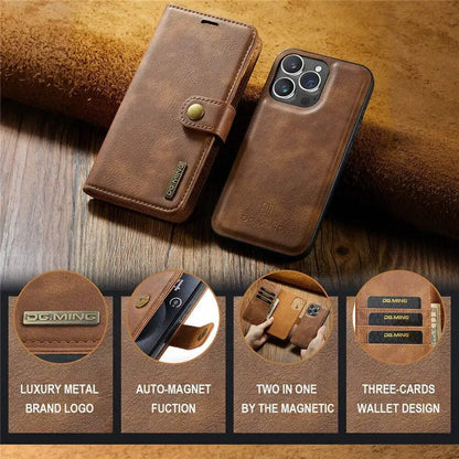 Detachable Magnetic Leather Phone Case – Wallet Kickstand Cover
