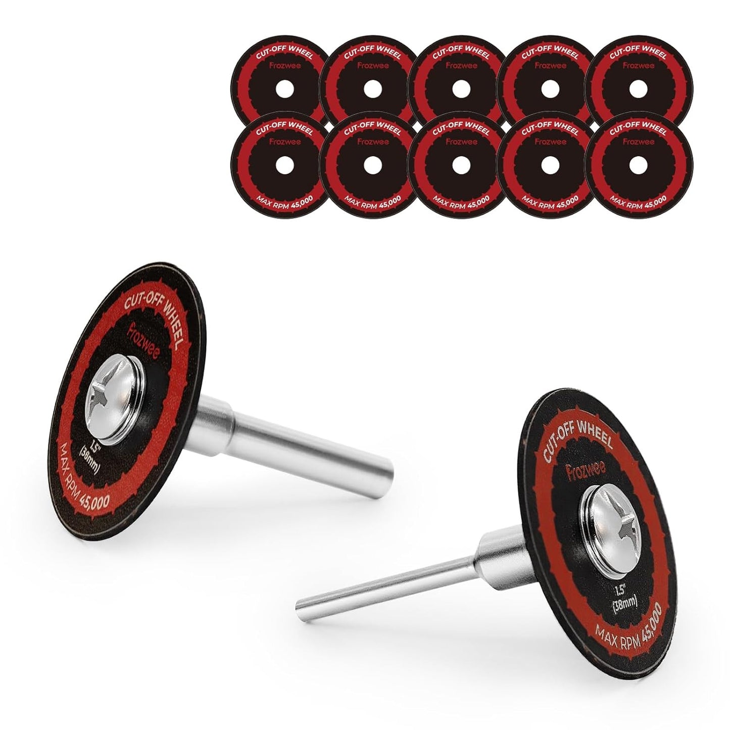 10 Pack 1.5" Cut off Wheels with 2 Shank(1/4" Mandrel+1/8" Mandrel),Fiberglass R