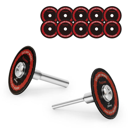 10 Pack 1.5" Cut off Wheels with 2 Shank(1/4" Mandrel+1/8" Mandrel),Fiberglass R